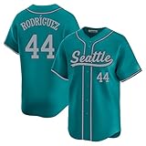 Custom Mens/Women/Youth Seattle Aqua Julio Rodríguez Baseball Stitched T-Shirt for Sports Fan