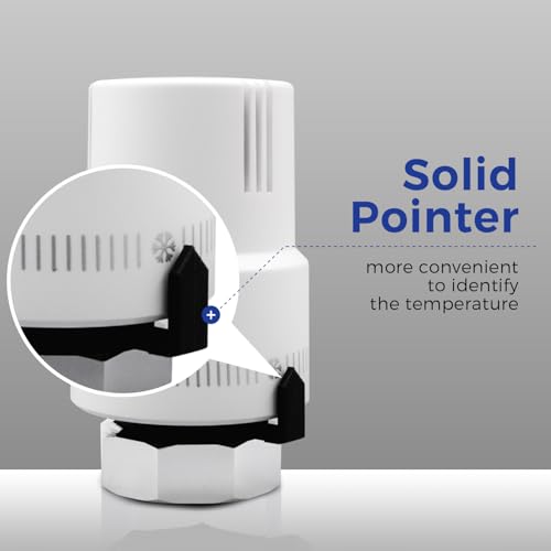 VANCOCO Thermostatkopf Heizkörperventil M30×1,5 mm, Weiß, Flüssig-Fühler, Frostschutzstellung