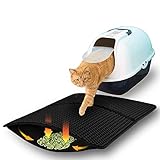 ☔ Doble capa resistente al agua: La capa inferior de SONNIG estera arena gatos está hecha de material impermeable que evitará que la orina del gato llegue a todas partes y mantendrá el piso y las alfombras secos. Las partículas de plástico en la parte posterior de la capa inferior hacen que la alfombra de arena para gatos sea antideslizante y difícil de deslizar.
