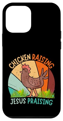 Funny Vintage Chicken Raising Jesus Praising Retro Carcasa para iPhone 12 mini