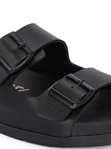 Image of AFROJACK Men's Sandals | Casual Sandal /Slippers For Men With PU Upper | Comfortable Sole Stylish & Durable Design | Slip-on Style | Light Weight, s4500