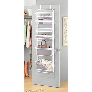 Whitmor Over The Door Organizer – 6 Sections – Pantry, Bathroom, Accessory Organizer – Metal and Mesh – White