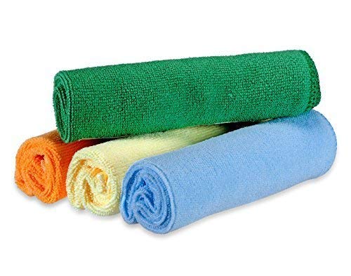 Right Products Multipurpose Microfiber Cleaning Cloth for Home, Office and Vehicles (30 x 30 cm, Multicolour) -4 Pieces