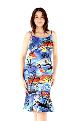 Image of Hawaii Hangover Family Matching Hawaiian Clothes, Sunset Blue | Family matching Hawaiian outfits, Sunset Blue, 100% cotton, machine washable, tropical floral print, luaus, cruises