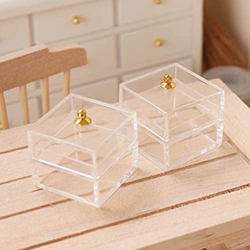 HOMSFOU 5 Pçs Casa De Bonecas Caixa Em Miniatura Mini Recipientes De Armazenamento Transparentes Cai