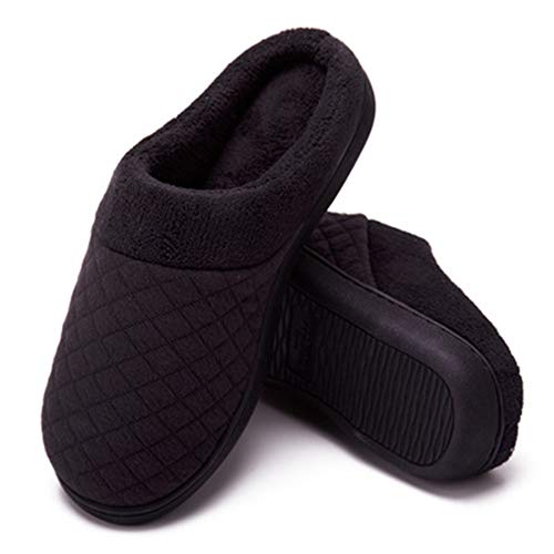 Pantufa masculina antiderrapante de lã felpuda com espuma viscoelástica, antiderrapante, para uso in