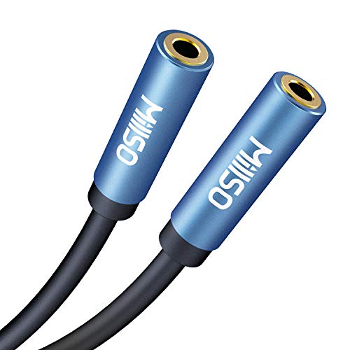 MillSO Giunto jack audio adattatore jack 3,5 mm presa jack stereo TRS da 3,5 mm a presa jack 3,5 mm cavo di prolunga con contatti dorati per cuffie, auto, PC, laptop - 15 cm