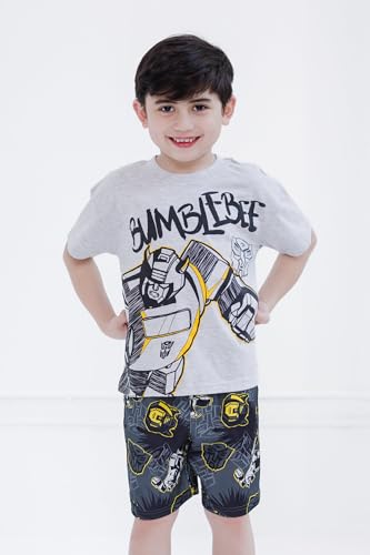 Transformers Bumblebee Big Boys Drop Shoulder T-Shirt and Shorts Outfit Set Gray 10-12 - image 6