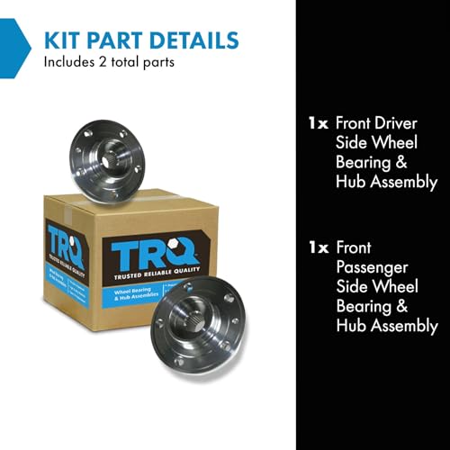 Image of TRQ Front Left and Right Wheel Bearing and Hub Assembly Set 2 Piece Compatible with 1994-1997 Volvo 850 1998 S70 1998 V70 1998 C70