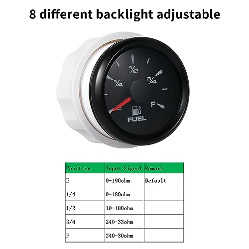 Reloj indicador de combustible universal 52mm para salpicadero de coche y camión 5