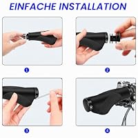 REETEE Fahrradgriffe Rutschfester Lenkergriffe Fahrrad Ergonomisch MTB Griffe, Zwei Seiten Lock-On Design Fahrrad Lenker Griffe für 22,2 mm, Mountainbike,Rennrad Lenker (Schwarz (130mm+130mm)) – Ansicht 6