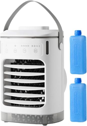 Genérico Ventilador de aire acondicionado para dormitorio | Aire acondicionado portátil Enfriador de aire - Dispositivo silencioso con temporizador humidificador recargable para sala de estar