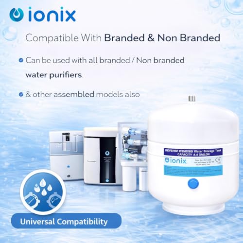 Image of IONIX Ro Stainless steel 304 Pre-Pressurized Metal pressure tank with tank valve, 4.4 gallons capacity, Healthy water for your family, Used by Top indian brands, Ro Metal Pressure Tank