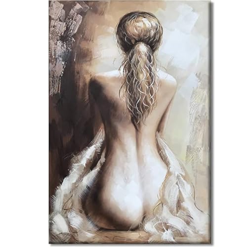 Toile peinte à la main de dos de dame pour la décoration de la maison et du salon