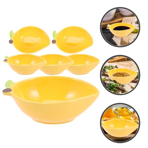 Coupelles à sauce forme fruitée en céramique jaune pour mariage - 7