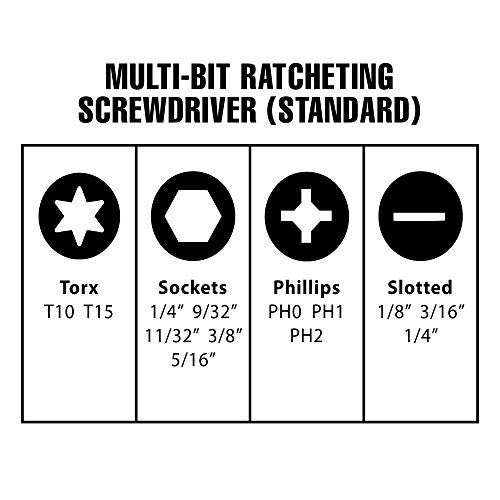 Standard Multi-Bit 15-Piece Ratcheting Screwdriver #TOP6