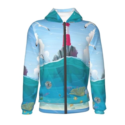Lighthouse Sea Port Kids Pullover Hoodies Boys Zip Up Sweatshirts Girls Athletic Clothes with Pocket2