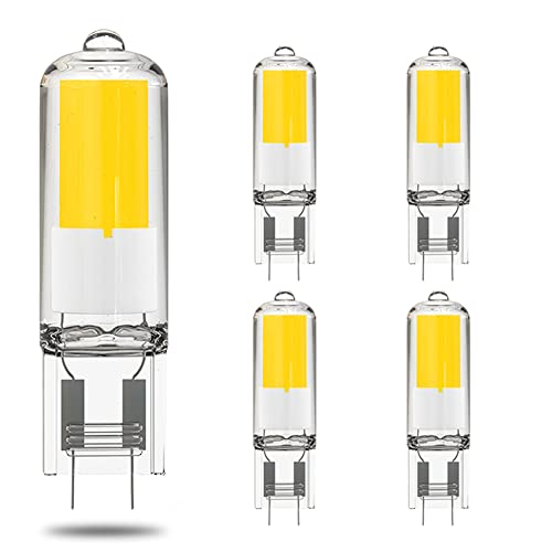Ampoule LED G4 220V 3W Dimmable 300LM Blanc Chaud 3000K Équivalent 30W G4 Ampoule Halogène Ampoule G4 LED sans Scintillement pour Lustre Camping Éclairage Paysager,Cool White,5PCS Cover