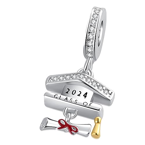 Graduation 2023 Girl Gift Charm Graduate Bachelor's Hat Scroll Bead for Pandora Bracelet2