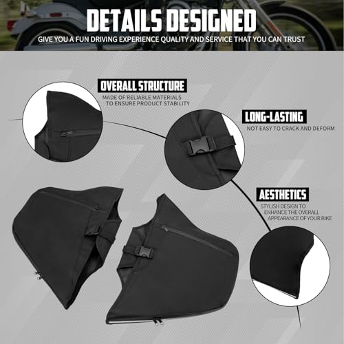 Soft Lower Chaps Protectores de Barra de Motor y Calentadores de Piernas para Harley Softail 2018 en adelante | Nylon duradero resistente al viento y escombros, con bolsillos de almacenamiento miniatura 4