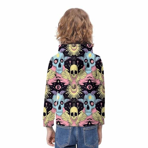 Sweat à capuche enfant imprimé 3D avec poches et cordon ajustable - 4