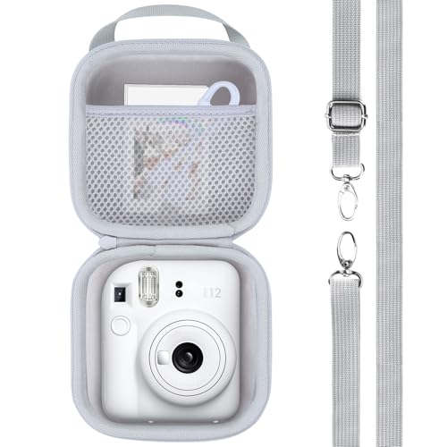 RIYADAone Hard Case Replacement for Fujifilm Instax Mini 13/12/11 Instant Camera (Ice White Case)