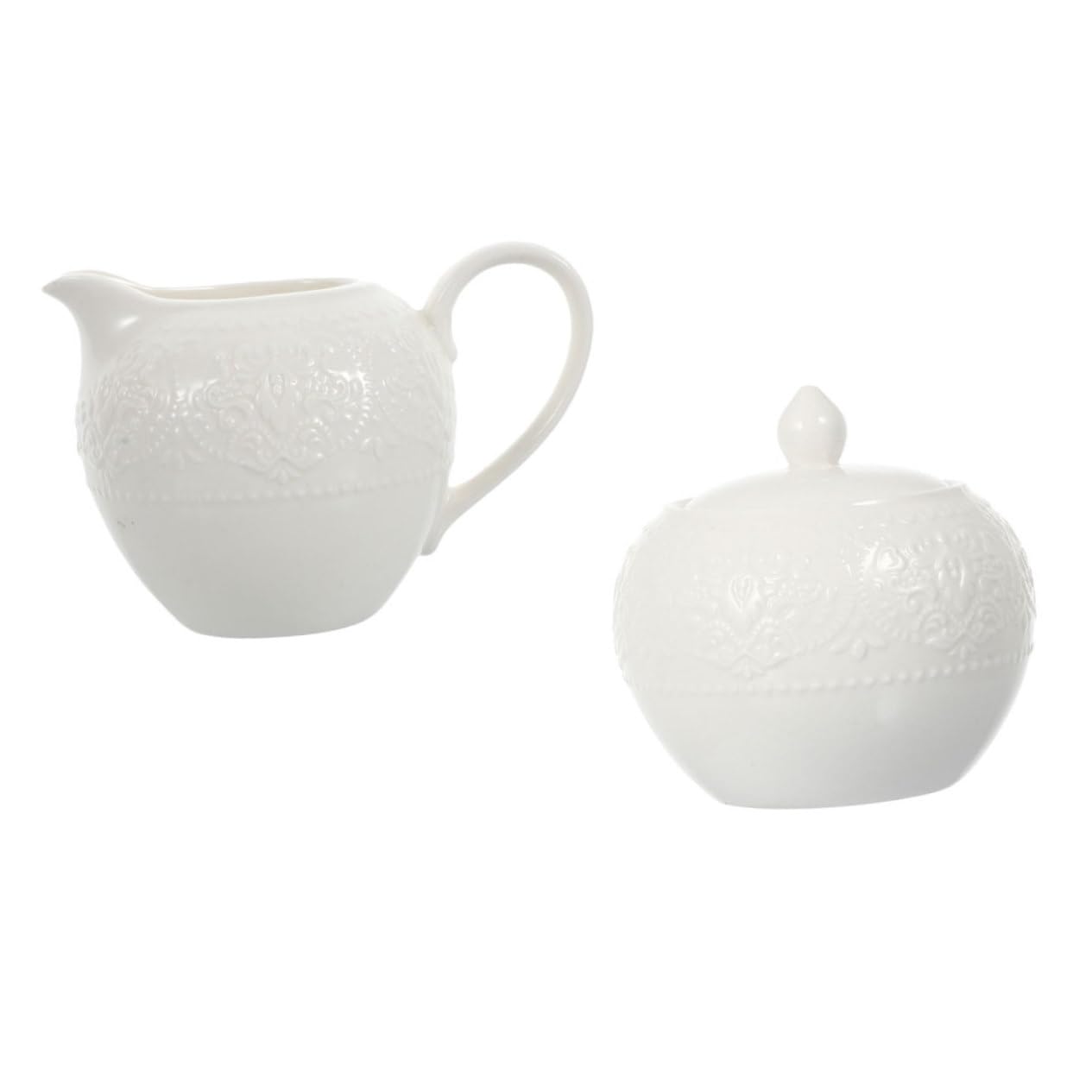 Pots à sucre lait céramique blanche BESTYASH, porcelaine de table épurée