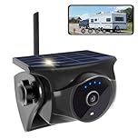 STONVUE 1080P Solar Wireless Reversing Camera, Magnetic WiFi Rear View Camera with Night Vision, 365-Day Standby, IP66 Waterproof, Rechargeable Battery for Trailer, RV, Truck Car for Phone Pad Android