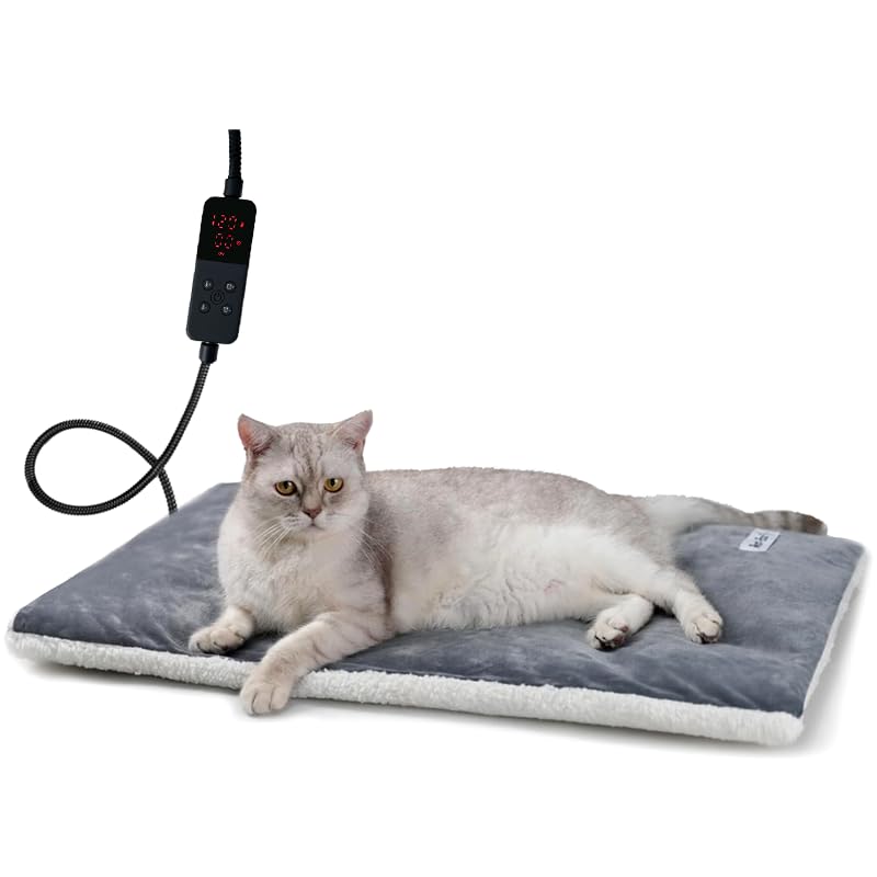 Rest-Eazzzy Pet Heating Pad for Cats,Waterproof,Anti-Bite Timer Warming Mat