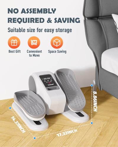 Image of Yagud Under Desk Machine, Electric Elliptical Leg Exerciser for Senior, 13 Adjustable Speeds Quiet and Portable Seated Pedal Exerciser for Training with Remote Control