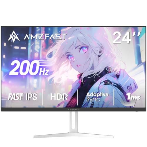 Amazon.co.jp: Amzfast 24インチ ゲーミングモニター白 200Hz/1ms MPRT