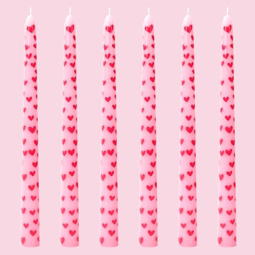 Pink & Red Heart-Shaped Taper Candles