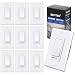 [10 Pack] BESTTEN Dimmer Light Switch, Single-Pole or 3-Way, 120V, Compatible with Dimmable LED, CFL, Incandescent and Halogen Bulbs, Decorator Wall Plate Included, UL Listed, White