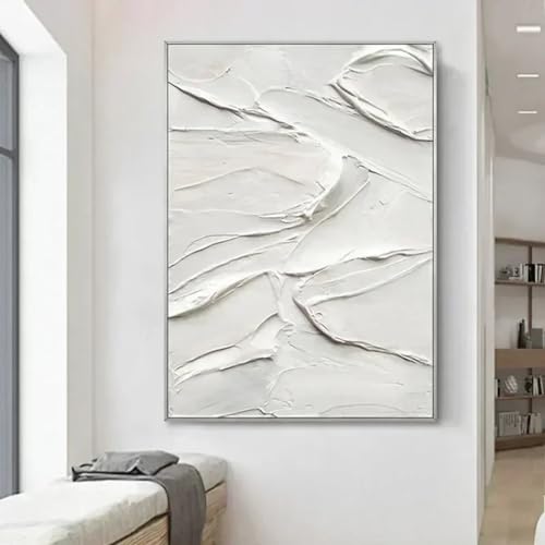 Toile décoration murale salon paysage moderne et peinture blanche texturée