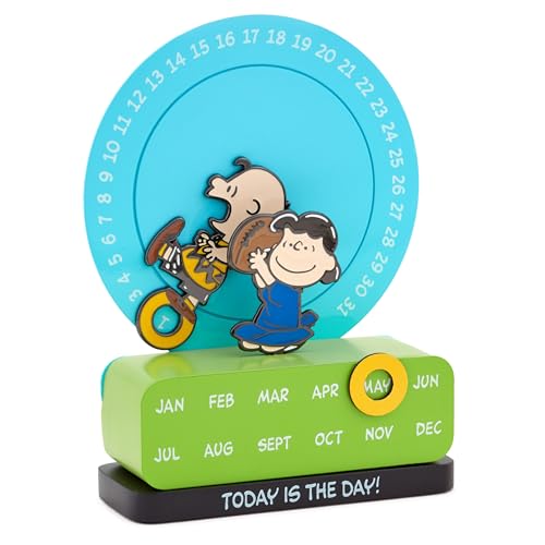 Hallmark Peanuts Magnetic Perpetual Calendar (Charlie Brown and Lucy) Gift for Boss Grads Fans