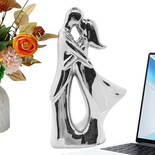 Statua di coppia in ceramica, Scultura decorativa di coppia - Collezionismo di figure decorative - Fornitura di feste romantiche, Tavolo da collezione per la casa, Studio, Ristorante