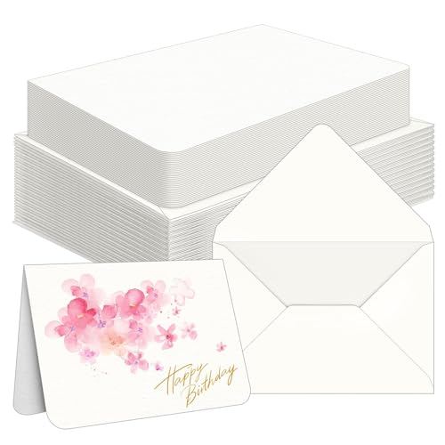 Vmiapxo 50 Sets Blank Watercolor Cards with Envelopes, Heavyweight 5x7