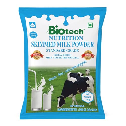 Image of Biotech Nutrition Skimmed Milk Powder Dairy Beverage Tea Coffee Cooking Bakery Ingredient Mix | 1 kg