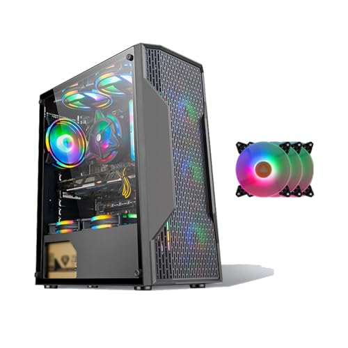 Gabinete de computadora tipo Mid tower compatible con Micro ATX, con panel lateral de vidrio templado y estructura de acero, refrigeración líquida para gaming y oficina miniatura 1