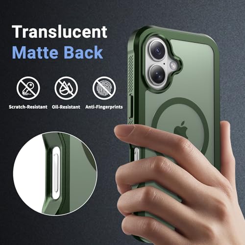 jaroco Magnetic for iPhone 17 Case, [Compatible with MagSafe][Military Grade Drop Protection][Heavy Duty Protection][Non-Slip][Shockproof] 2-Layer Durable Bumper Phone Case 6.3''-Army Green by jaroco - Used condition - Image 4