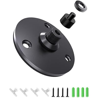 Metal Gooseneck Microphone Flange Mount with Pad for Church, Podium, Studio, Podcasts, Lectures, Broadcasts, Gaming and Streaming, Mic Flange Mount with Standard 5/8'' Female Threads