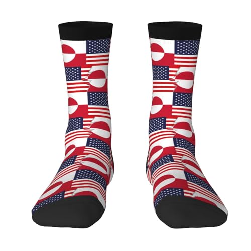 Flag Of Greenland And America Socks For Men Women Gift Wicking Sport Casual Running Socks2