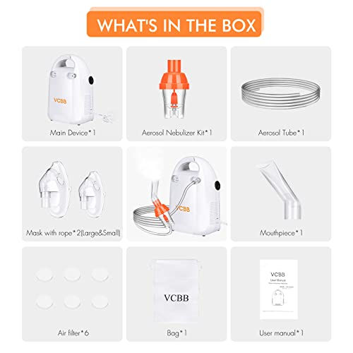 Nebulizer Machine -Vcbb Home Nebulizer Machine For Adults And Kids, Asthma Nebulizer Machine For Breathing Problems With Tubing, Mouthpiece And Masks #TOP5