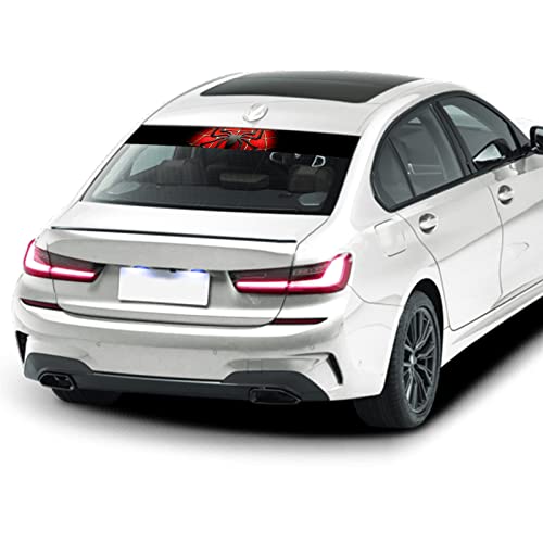 Qianbao 3D Universal Car Front Window Windshield Banner Vinyl Decal Front Rear Window Sun Strip Visor Decoration Sticker 52.3'' X8.2'',Spider #TOP6