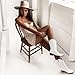 Jeossy Women's White Cowboy Boots, Western Cowgirl Mid-Calf Pull on Round Toe Embroidered Country 9806 Boots with Zipper Size 6 (DJY9806 white 06)