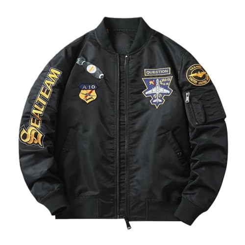 Veste de baseball homme brodée blouson col montant mandarin jacket