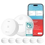 Heiman Smart Home - Set di 6 rilevatori di fumo con controllo gateway e app, batteria da 10 anni, etichetta Q & EN 14604, rilevatore di fumo senza fili con supporto magnetico, rilevatore di fumo