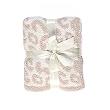 Leopard Knitted Throw Blanket Super Soft Cozy Warm Microfiber Leopard Print Blanket 60"x80"Lightweig