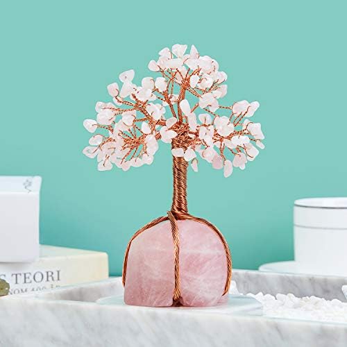 Crystal Tree Rose Quartz Tree Crystal Money Tree Feng Shui Good Luck Gifts Stone Tree Decorations Healing Crystal Gifts With Gift Box Tumbled Stone Tree Decor Shelf Ornaments Home Accessories