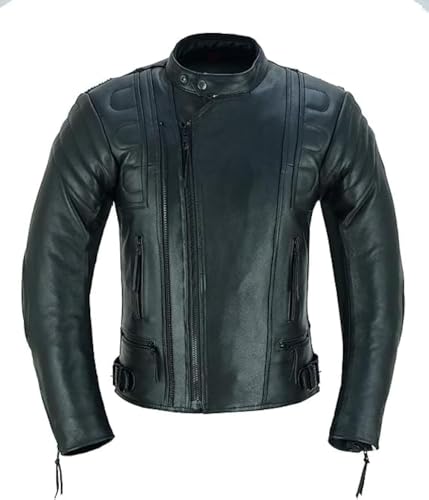 Veste moto en cuir homme Intan CJ-008 pour trajets urbains et road trips